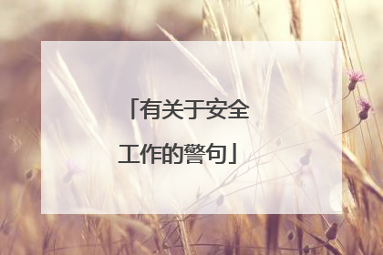 有关于安全工作的警句