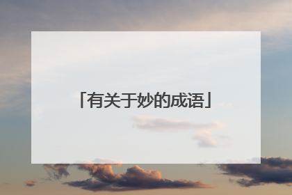 有关于妙的成语