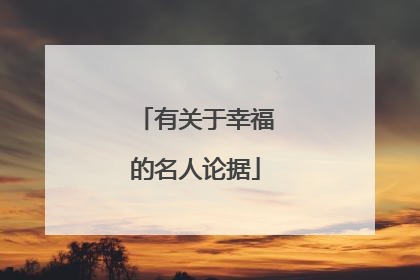 有关于幸福的名人论据