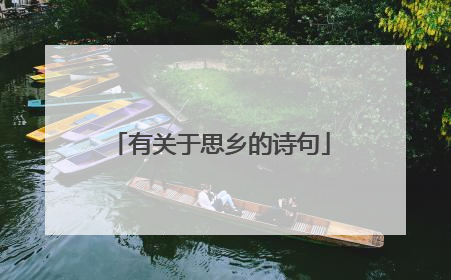 有关于思乡的诗句