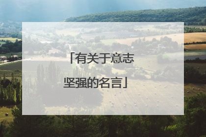 有关于意志坚强的名言