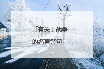 有关于战争的名言警句