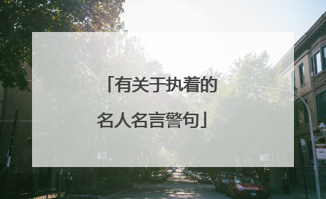 有关于执着的名人名言警句
