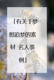 有关于梦想追梦的素材 名人事例