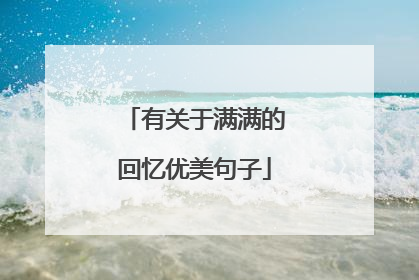有关于满满的回忆优美句子