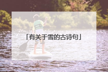 有关于雪的古诗句