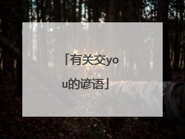 有关交you的谚语