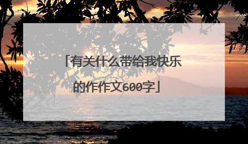 有关什么带给我快乐的作作文600字