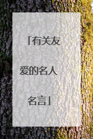 有关友爱的名人名言