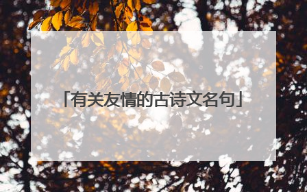有关友情的古诗文名句