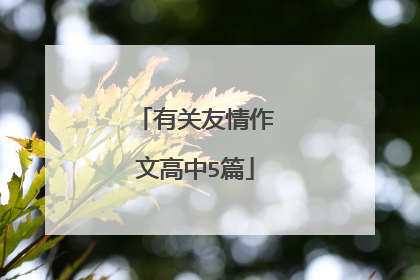 有关友情作文高中5篇