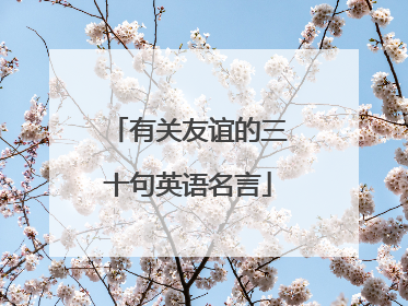 有关友谊的三十句英语名言