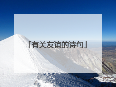有关友谊的诗句