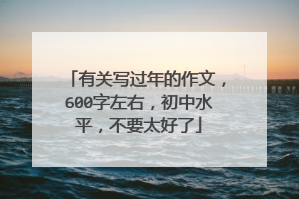 有关写过年的作文,600字左右,初中水平,不要太好了