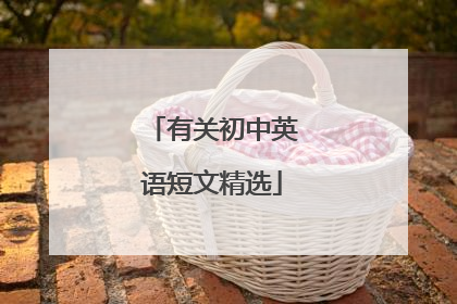有关初中英语短文精选