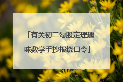 有关初二勾股定理趣味数学手抄报绕口令