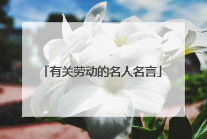 有关劳动的名人名言