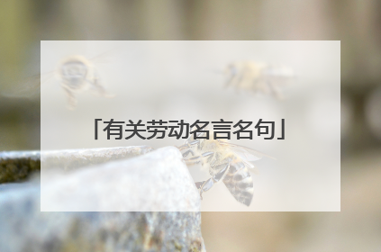 有关劳动名言名句