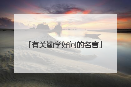 有关勤学好问的名言