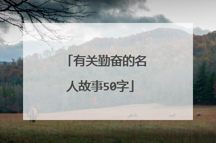 有关勤奋的名人故事50字