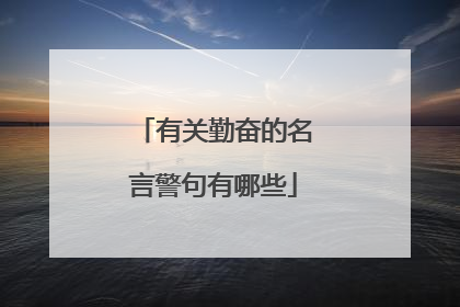 有关勤奋的名言警句有哪些