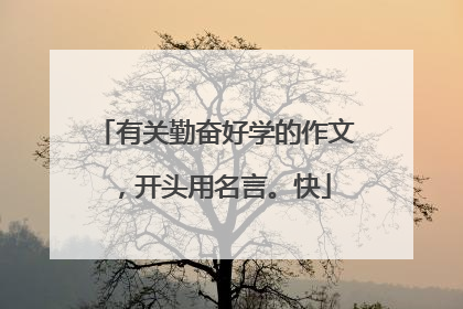 有关勤奋好学的作文,开头用名言。快