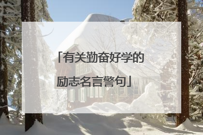 有关勤奋好学的励志名言警句