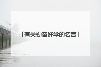 有关勤奋好学的名言