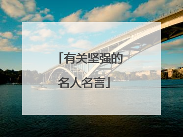 有关坚强的名人名言