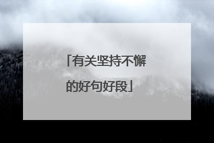 有关坚持不懈的好句好段