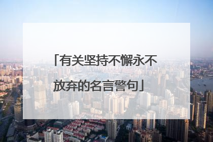 有关坚持不懈永不放弃的名言警句