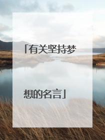 有关坚持梦想的名言