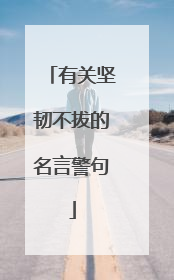 有关坚韧不拔的名言警句