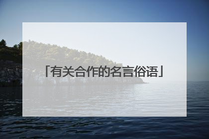 有关合作的名言俗语