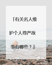 有关名人维护个人尊严故事有哪些?