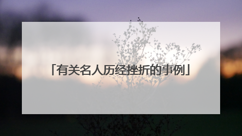 有关名人历经挫折的事例
