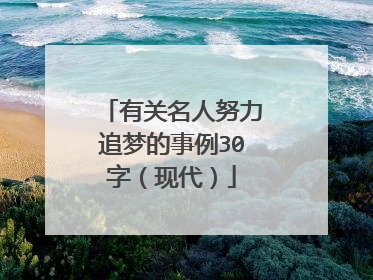 有关名人努力追梦的事例30字(现代)