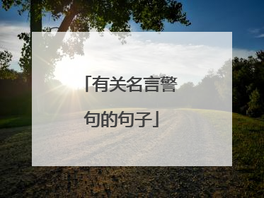 有关名言警句的句子