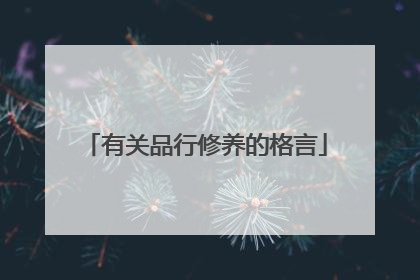 有关品行修养的格言