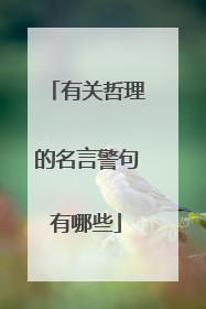有关哲理的名言警句有哪些