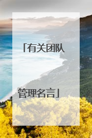 有关团队管理名言