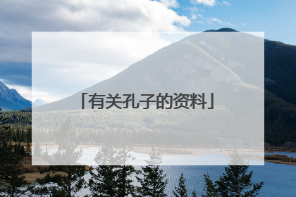 有关孔子的资料