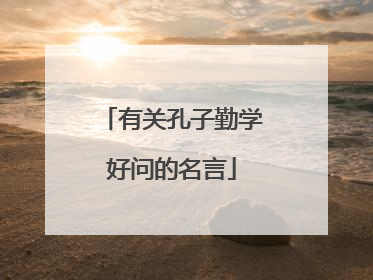 有关孔子勤学好问的名言