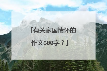 有关家国情怀的作文600字?