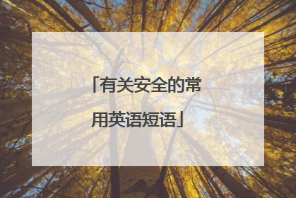 有关安全的常用英语短语