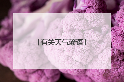有关天气谚语