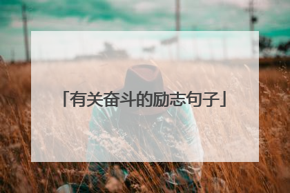 有关奋斗的励志句子