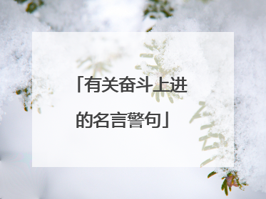 有关奋斗上进的名言警句