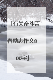 有关奋斗青春励志作文800字