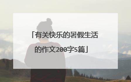 有关快乐的暑假生活的作文200字5篇
